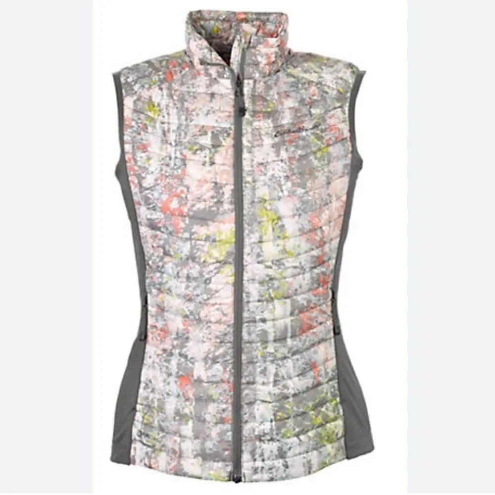 Eddie Bauer Stormdown 800 Goose Down First Ascent Gray Multi Quilted Puffer Vest